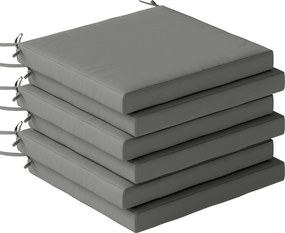 Outsunny Conjunto de Almofadas para Cadeiras de Jantar 46x42x7 cm 6 Peças com Capa Lavável e Laços Impermeável Anti-UV Cinza Escuro | Aosom Portugal