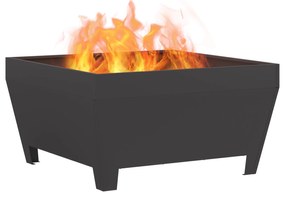 Fogo Fossa Quadrada Preta 80x80x43 cm em Aço da vidaXL