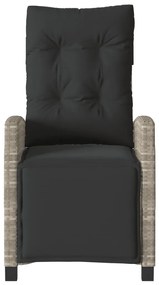 Cadeiras jardim reclináveis 2 pcs c/ apoio de pés cinza claro
