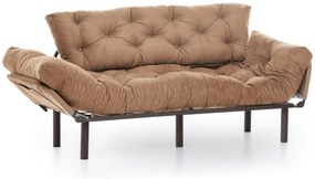 Sofá-Cama 3 Lugares Nitta – Castanho Claro – 185 x 85 x 70 cm