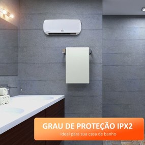 Aquecedor Cerâmico de Parede 1000W/2000W com Controle Remoto 3 Modos de Aquecimento Temporizador de 12h Termostato e Proteção contra Superaquecimento