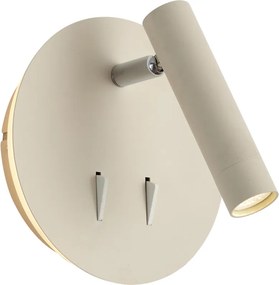 Candeeiro de Parede Moderno Bege Incl. LED com USB-C - Croft