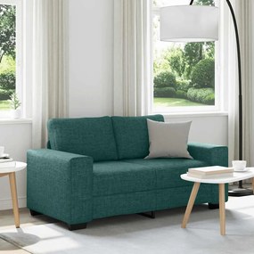 vidaXL Sofá de 2 lugares 160x77x82 cm tecido verde-escuro