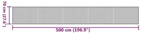 Tapete retangular 70x500 cm bambu castanho-escuro