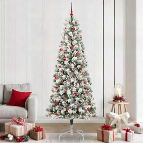 vidaXL Árvore de Natal Articulada Artificial Verde e Branco 240 cm