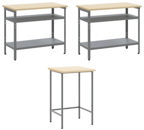 Conjunto de mesa para guardar ferramentas de 10 peças vidaXL - Madeira