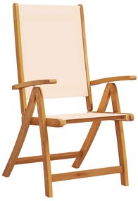 Cadeiras de jardim dobráveis 6 pcs acácia maciça e textilene