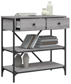 Mesa consola 75x34,5x75 cm derivados de madeira cinzento sonoma