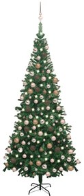 vidaXL Árvore Natal artificial pré-iluminada c/ bolas verde