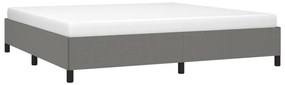 Estrutura de cama sem colchão 200x200 cm tecido cinzento-escuro
