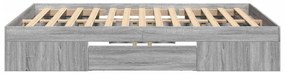 Estrutura de cama 135x190 cm derivados de madeira cinza sonoma