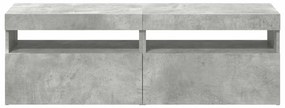 Móveis de TV com luzes LED 2 pcs 60x35x40 cm cinzento cimento
