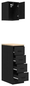 Armários de garagem 2 pcs derivados de madeira preto