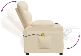 Poltrona de massagens tecido cor creme