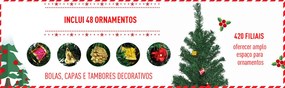 Árvore de Natal verde com enfeites Φ75x150cm Artificial Árvore Decoração