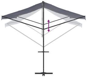 Toldo de pé 600x300 cm tecido e aço azul e branco