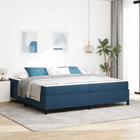 vidaXL Cama Box Azul e Preto 200 x 200 cm Tecido e Madeira Engenharia