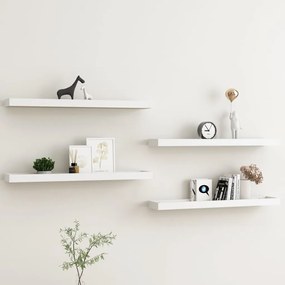 330236 vidaXL Prateleiras parede Loggia 4 pcs 80x15x4cm MDF carvalho e branco
