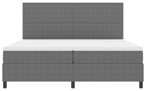 Cama Box Spring com Colchão Cinza Claro 200x200 cm Tecido de Corduroy
