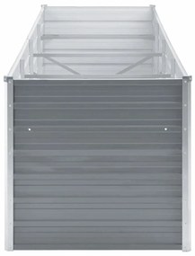 Canteiro elevado de jardim aço galvanizado 320x80x77cm cinzento