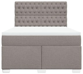 Cama com molas/colchão 140x200 cm tecido castanho-acinzentado
