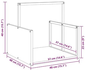 Suporte para lenha 40x40x40 cm aço laminado a frio preto