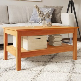 vidaXL Mesa de centro 80x50x40 cm madeira pinho maciça castanho cera