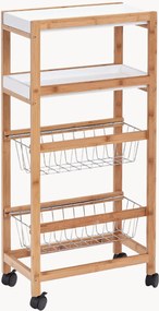 Carrinho de cozinha em madeira de bambu Morino