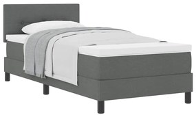 Cama Box Spring com Colchão Cinza Escuro 80x200 cm Tecido