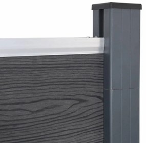 Conjunto de painéis de vedação 699x186 cm WPC cinzento