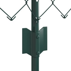 Cerca de Cadeia com 22 Postes U Verde 0,6x25 m Aço