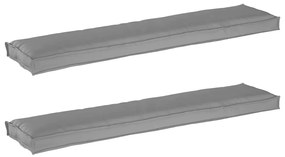 Cojines de Palete para Banco 2 pcs Cinza 180x40x8 cm Tecido Oxford