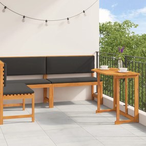 Conjunto de Bistro para o Jardim com 3 Peças e Almofadas em Madeira Sólida de Acácia