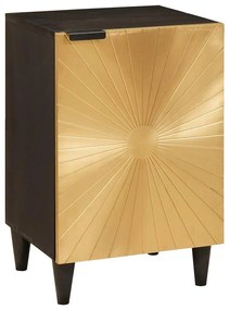 vidaXL Armário de Banheiro com prateleira Preto e Ouro 38 x 33 x 58 cm