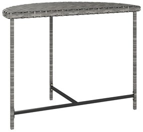 Mesa de jardim 100x50x75 cm vime PE cinzento