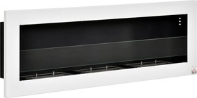 Lareira de bioetanol de parede para encastrar, com 3 queimadores e capacidade total de 3 litros, com cerca de 3 horas de autonomia, 120 x 15 x 40 cm,
