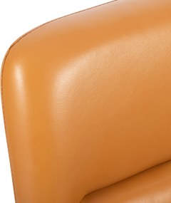 Cadeira de Escritório Hilda Couro Genuíno Castanho