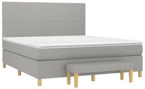 Cama com molas/colchão 180x200 cm tecido cinzento-claro