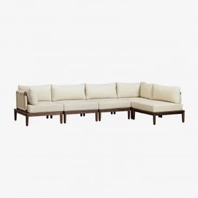 Sofá Modular De Jardim Em Canto De 5 Peças Em Acácia Giulia Castanho-acácia Escuro - Sklum