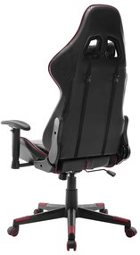 Cadeira de gaming couro artificial preto e vermelho tinto