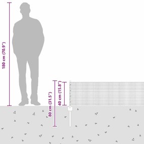 Cerca de Arame Soldado com 5 Postes U Cinza 0,4x10 m Aço