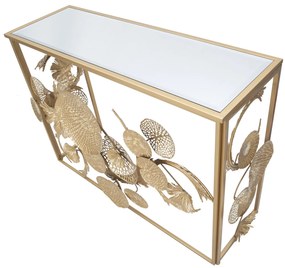 MESA CONSOLA GLAM UNIVERS 114X40,5X80 CM DOURADO