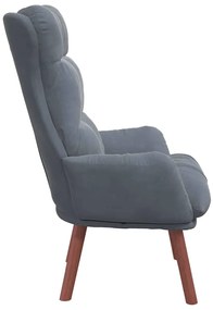 Poltrona Relaxante Veludo Cinza Escuro