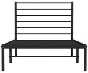 Estrutura de cama com cabeceira 100x200 cm metal preto