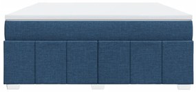 Cama com molas/colchão 180x200 cm tecido azul
