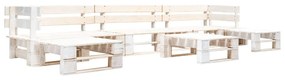 Sofás de paletes para jardim 6 pcs madeira branco