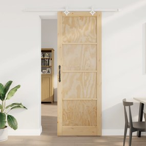Porta Deslizante vidaXL com Conjunto de Ferragens 83x232 cm Madeira de