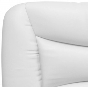 Almofadão de cabeceira 80 cm couro artificial branco