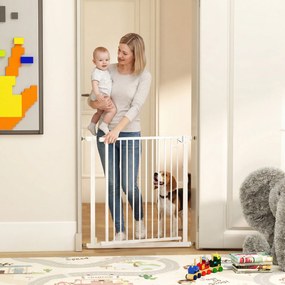 Barreira de segurança para cães e bebés, de 76 a 80 cm, com extensão e fixação por pressão, sem necessidade de perfuração, de 76 a 80 cm, branca