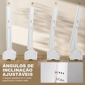 Espelho de Joias com Luzes LED Armário para Joias com Espelho de Ângulo Ajustável Gavetas Mesa Interior Dobrável Branco